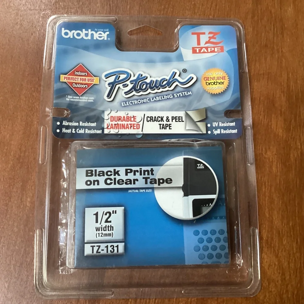 Brother TZ-121 P-touch Electronic Labeling System Tape 1/2” width (12 mm)